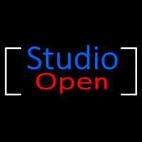 Blue Studio Red Open Border Neon Sign