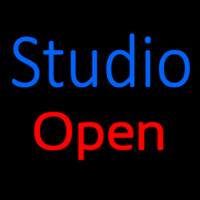 Blue Studio Red Open Neon Sign