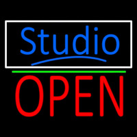 Blue Studio With Open 1 Neon Sign
