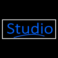 Blue Studio With White Border Neon Sign