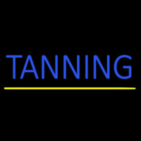 Blue Tanning Yellow Line Neon Sign