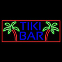 Blue Tiki Bar Palm Tree With Red Border Real Neon Glass Tube Neon Sign