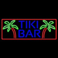 Blue Tiki Bar Palm Tree With Red Border Real Neon Glass Tube Neon Sign