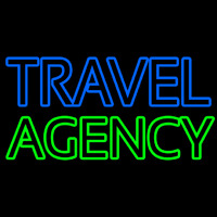 Blue Travel Green Agency Neon Sign