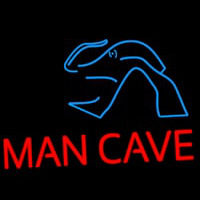 Blue Waves Red Man Cave Neon Sign