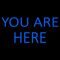 Blue You Are Here Check In Neon Sign