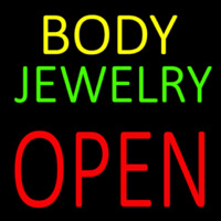 Body Jewelry Open Block Neon Sign