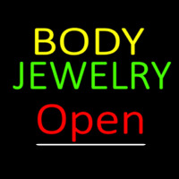 Body Jewelry Open Red Neon Sign