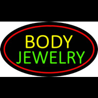 Body Jewelry Oval Red Neon Sign