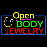 Body Jewelry With Logo Open Neon Sign