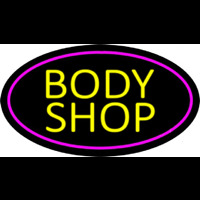 Body Shop Purple Oval Neon Sign