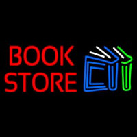 Book Store With Book Logo Neon Sign