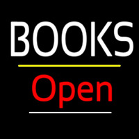 Books Open Yellow Line Neon Sign