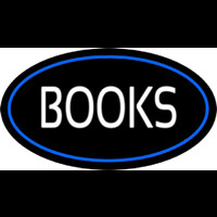Books Oval Blue Neon Sign