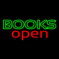 Books Red Open Neon Sign