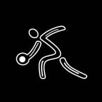 Bowling Player Icon Neon Sign