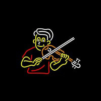 Boy Playing Violin Neon Sign