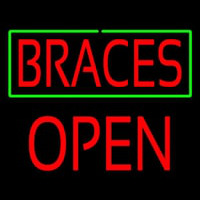 Braces Block Open Neon Sign