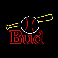 Bud Baseball and Bat Beer Sign Neon Sign
