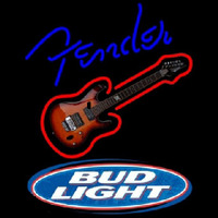 Bud Light Fender Blue Red Guitar Beer Sign Neon Sign