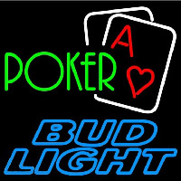 Bud Light Green Poker Beer Sign Neon Sign
