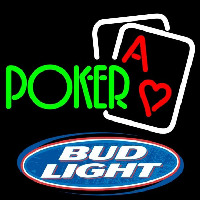 Bud Light Green Poker Beer Sign Neon Sign