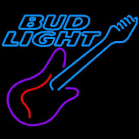 Bud Light Guitar Purple Red Beer Sign Neon Sign