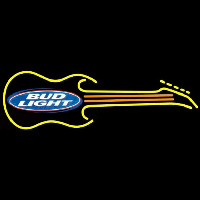 Bud Light Guitar Yellow Orange Beer Sign Neon Sign