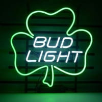 Bud Lucky Shamrock Neon Sign
