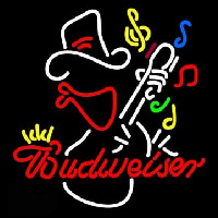 Budweiser Cowboy Guitar Neon Sign