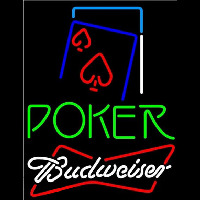 Budweiser Green Poker Red Heart Beer Sign Neon Sign