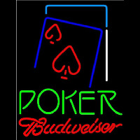 Budweiser Green Poker Red Heart Beer Sign Neon Sign