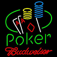 Budweiser Poker Ace Coin Table Beer Sign Neon Sign