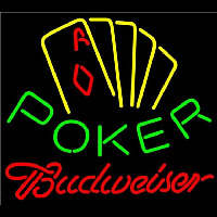 Budweiser Poker Yellow Beer Sign Neon Sign