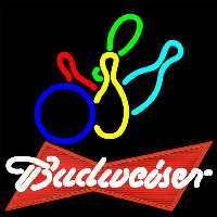 Budweiser Red Colored Bowling Beer Sign Neon Sign