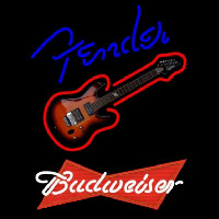 Budweiser Red Fender Blue Red Guitar Beer Sign Neon Sign