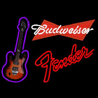 Budweiser Red Fender Red Guitar Beer Sign Neon Sign