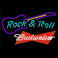 Budweiser Red Rock N Roll Guitar Beer Sign Neon Sign