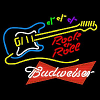 Budweiser Red Rock N Roll Yellow Guitar Beer Sign Neon Sign