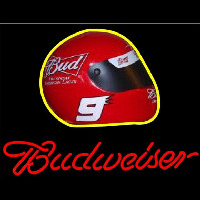 Budweiser Vintage Hascar Helmet7 Beer Sign Neon Sign