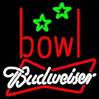 Budweiser White Bowling Alley Beer Sign Neon Sign