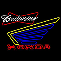 Budweiser White Honda Motorcycle Gold Wing Beer Sign Neon Sign