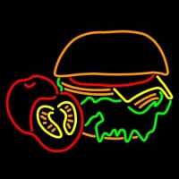 Burger With The Lettuce Tomato Bun Neon Sign