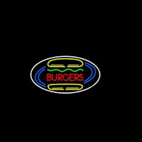 Burgers Oval Neon Sign