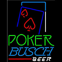 Busch Green Poker Red Heart Beer Sign Neon Sign