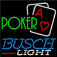 Busch Light Green Poker Beer Sign Neon Sign