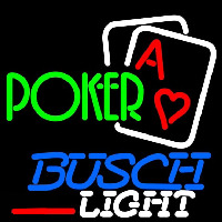 Busch Light Green Poker Beer Sign Neon Sign