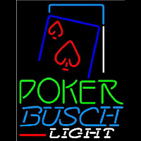 Busch Light Green Poker Red Heart Beer Sign Neon Sign
