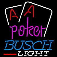 Busch Light Purple Lettering Red Aces White Cards Beer Sign Neon Sign