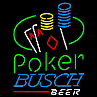 Busch Poker Ace Coin Table Beer Sign Neon Sign